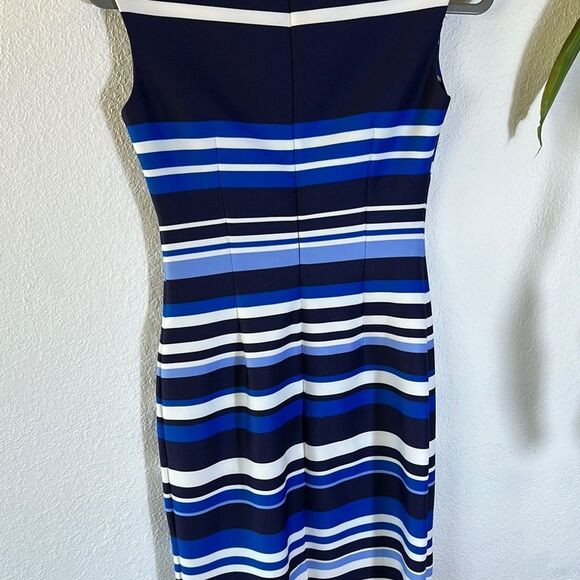 Vince Camuto Elegant Striped Blue Dress - Picture 8 of 9